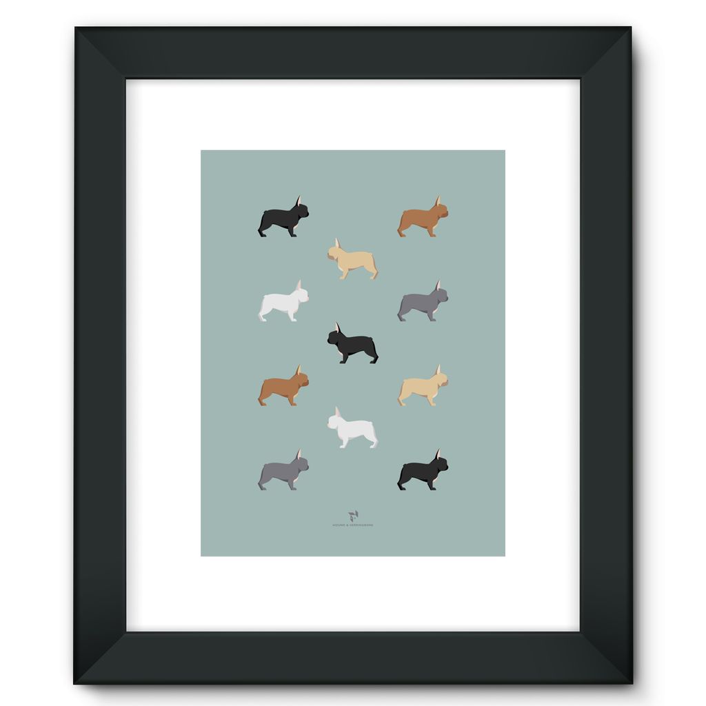 A French Bulldog Flock Chroma Hound & Herringbone Framed Fine Art Print
