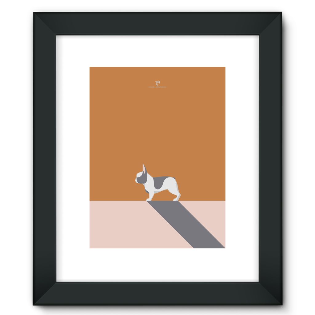 Blue Piebald French Bulldog Chroma Hound & Herringbone Framed Fine Art Print