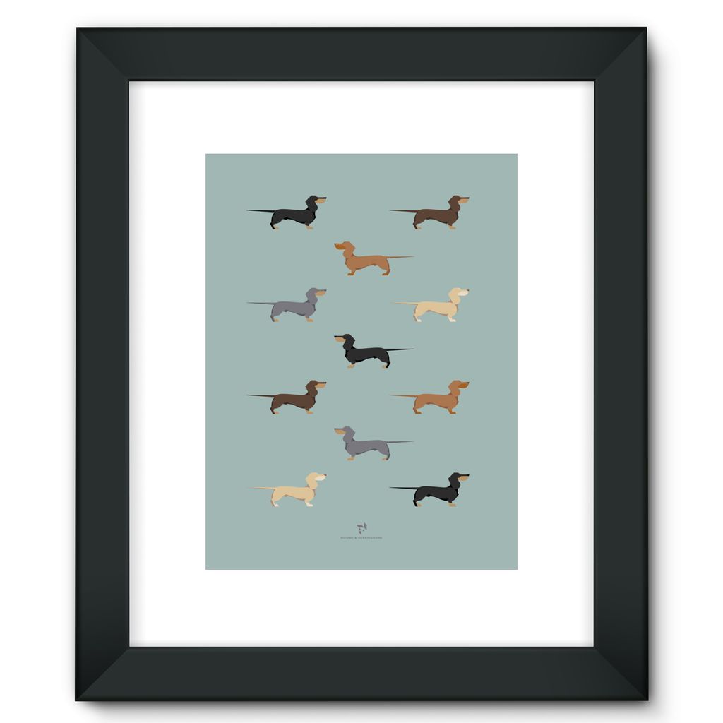 A Dachshund Drove Chroma Hound & Herringbone Framed Fine Art Print