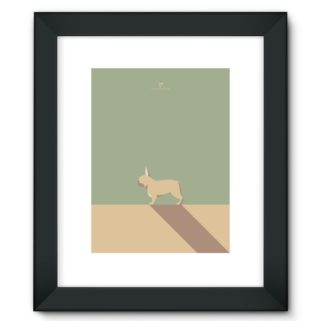 Fawn French Bulldog Chroma Hound & Herringbone Framed Fine Art Print