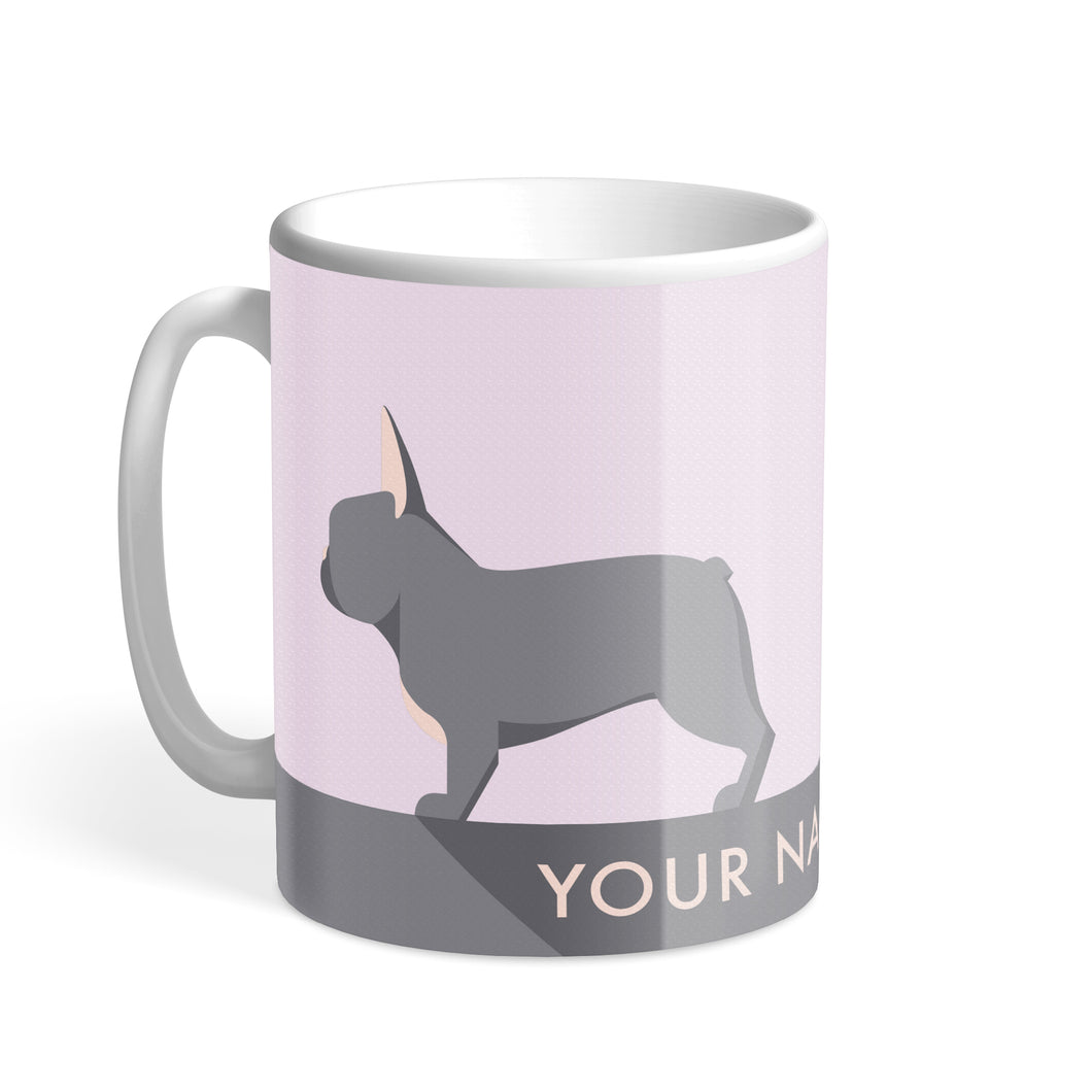 Blue French Bulldog Chroma Personalised Hound & Herringbone Mug