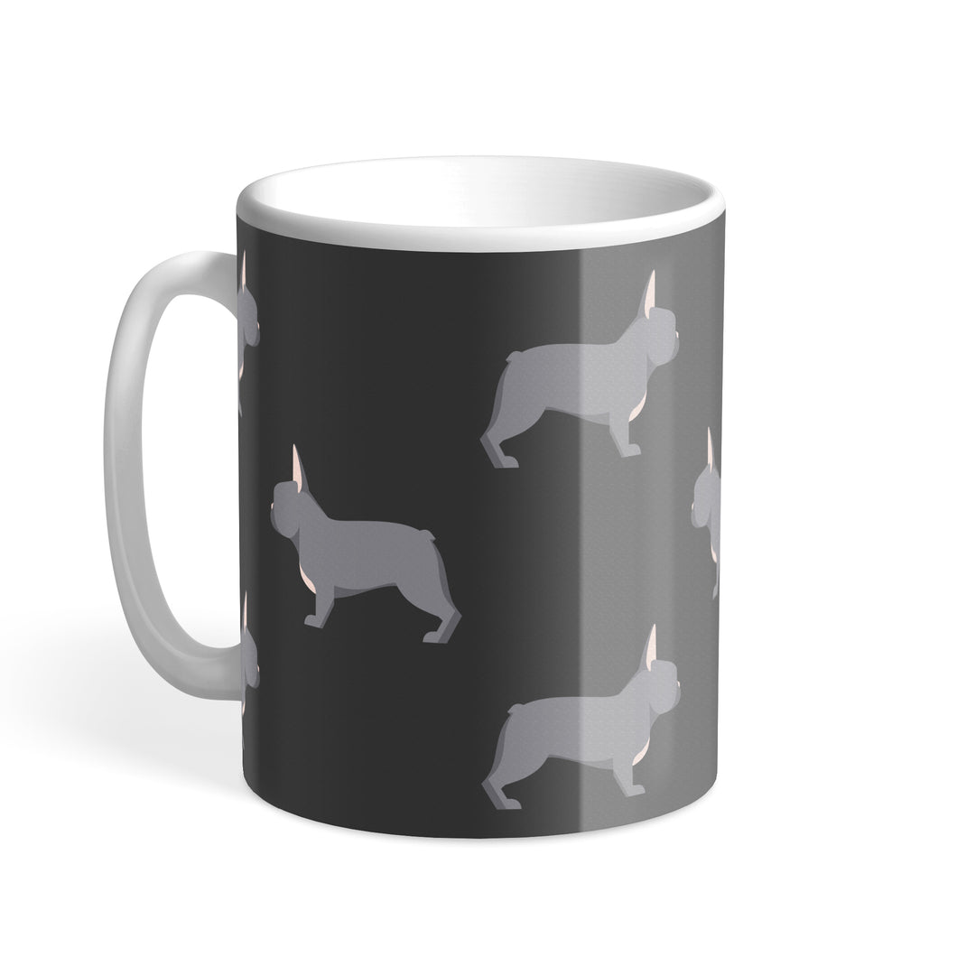 Blue French Bulldog Designer Hound & Herringbone Mug