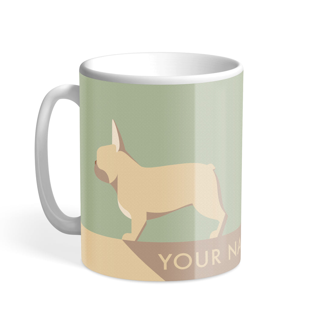 Fawn French Bulldog Chroma Personalised Hound & Herringbone Mug