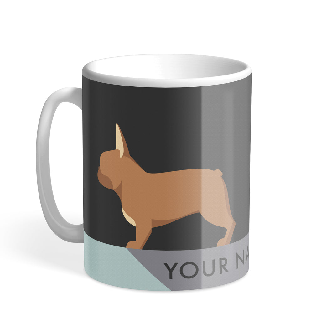 Sable Brindle French Bulldog Designer Personalised Hound & Herringbone Mug