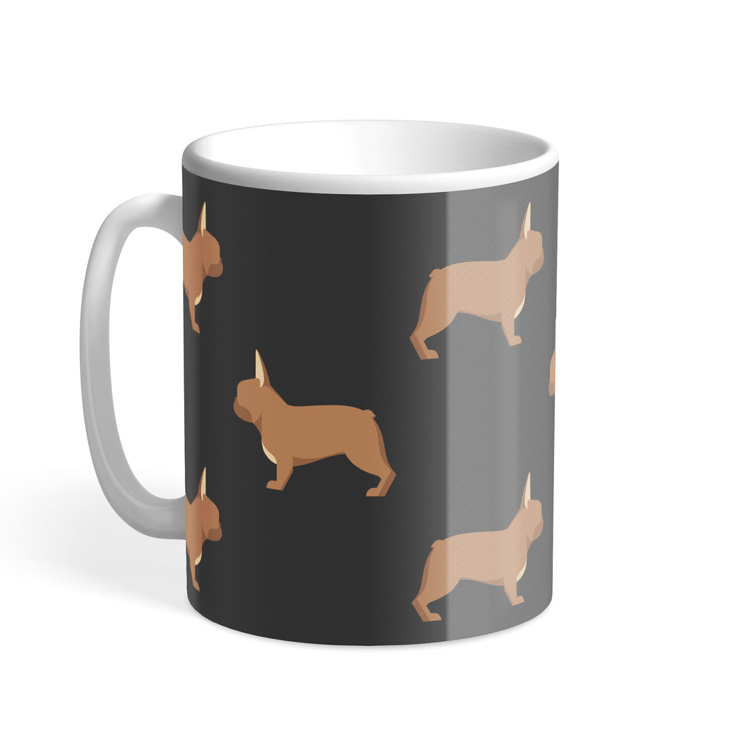 Sable Brindle French Bulldog Designer Hound & Herringbone Mug