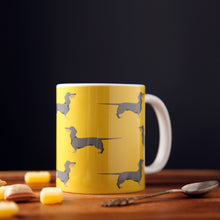 Blue Dachshund Chroma Hound & Herringbone Mug