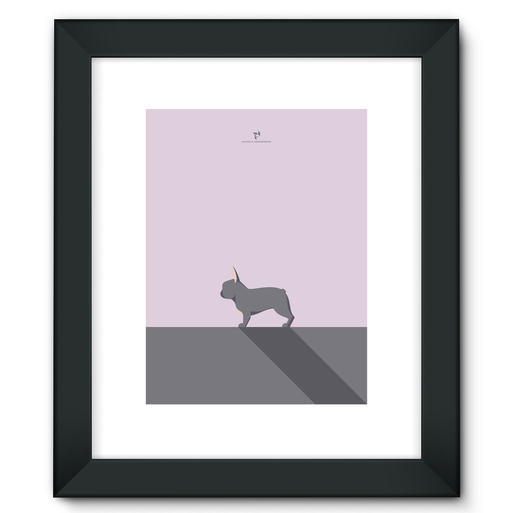 Blue French Bulldog Chroma Hound & Herringbone Framed Fine Art Print