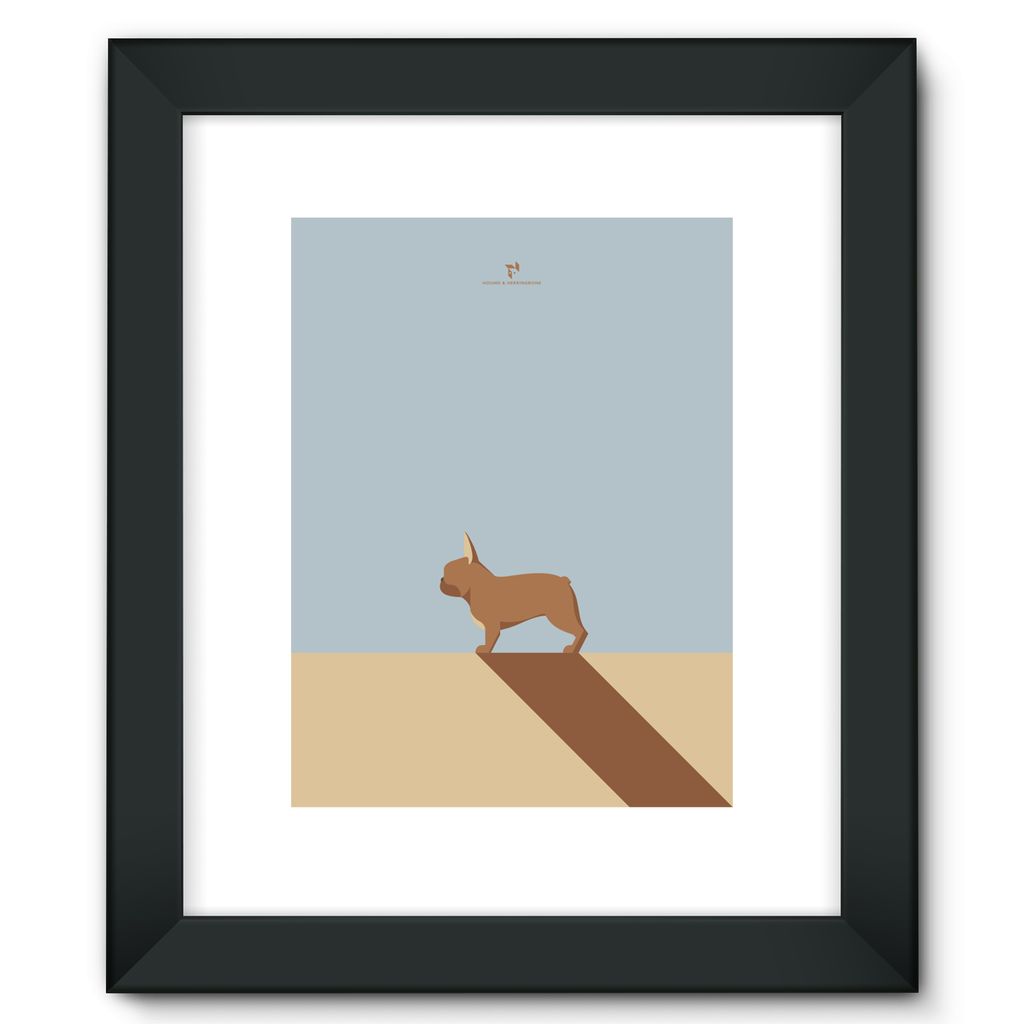 Sable Brindle French Bulldog Chroma Hound & Herringbone Framed Fine Art Print