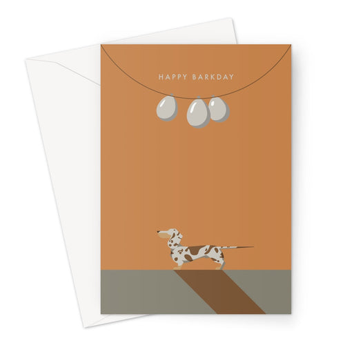 Chocolate Dapple Dachshund Chroma Hound & Herringbone Birthday Card