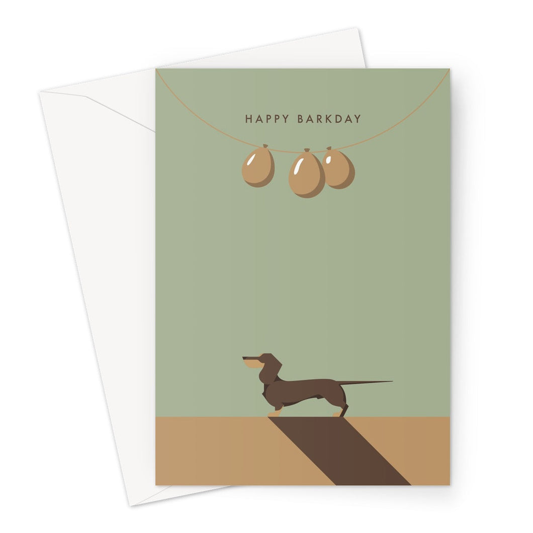 Chocolate Dachshund Chroma Hound & Herringbone Birthday Card