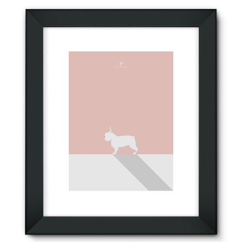 White French Bulldog Chroma Hound & Herringbone Framed Fine Art Print