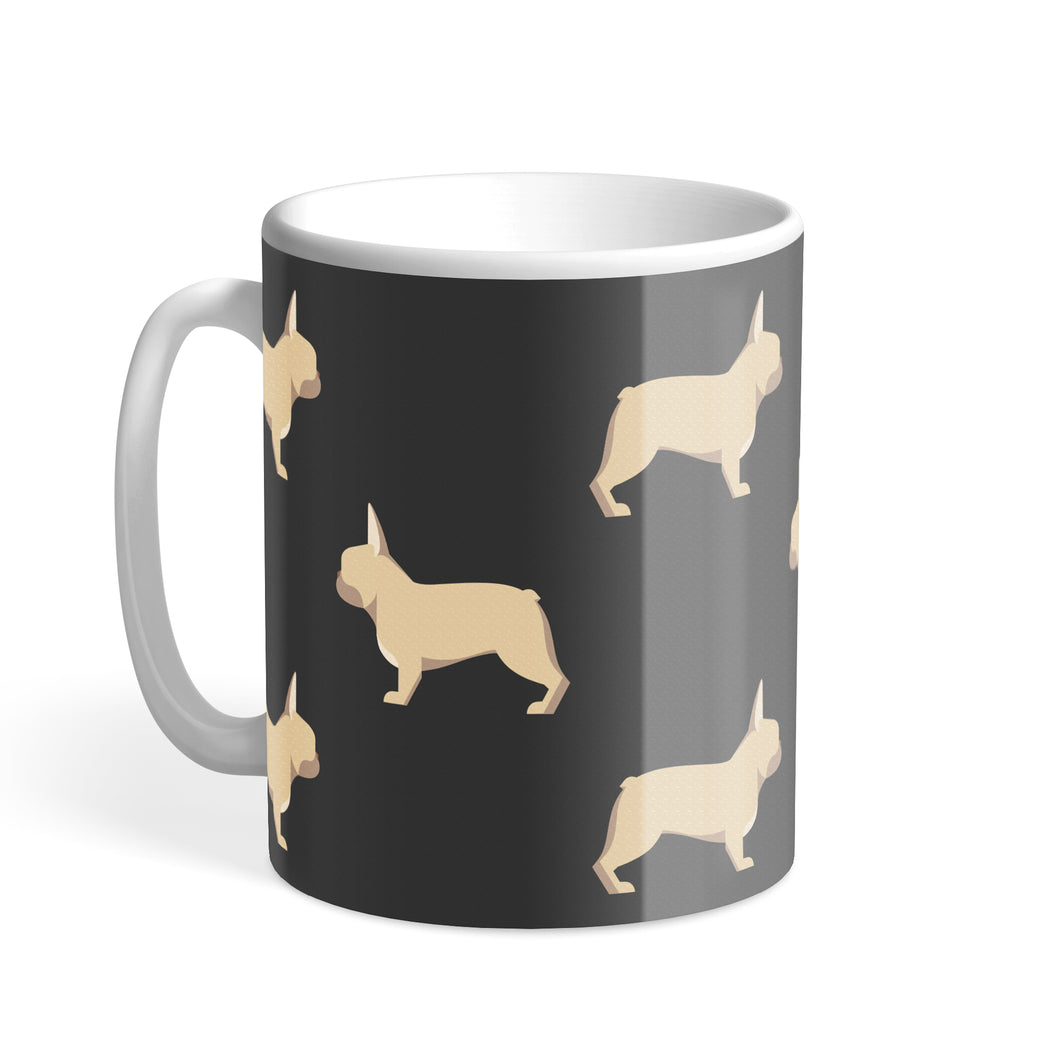Fawn French Bulldog Designer Hound & Herringbone Mug