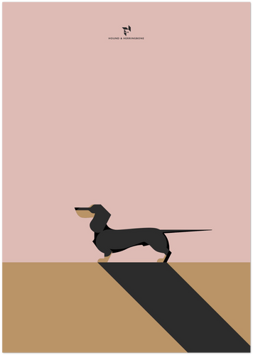 Black and Tan Dachshund Chroma Hound & Herringbone Poster